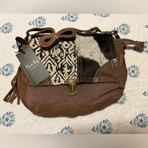 Rug & Hairon Flap Messenger Bag | NEW